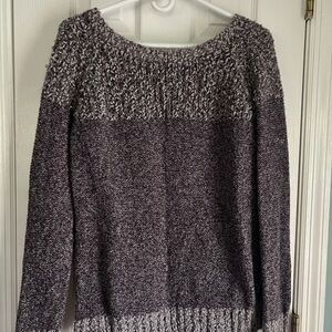Fate Purple Crew Neck Sweater with Textured Knit
